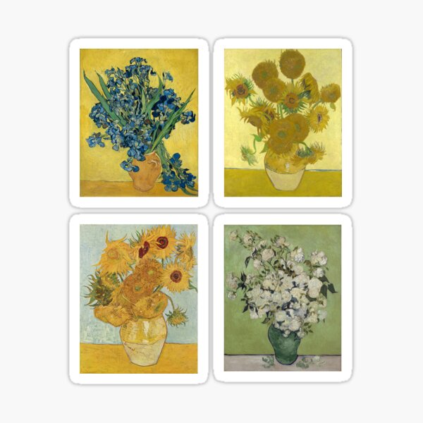Item preview, Vincent Van Gogh Set Flowers Sticker Pack designed and sold by reapolo.
