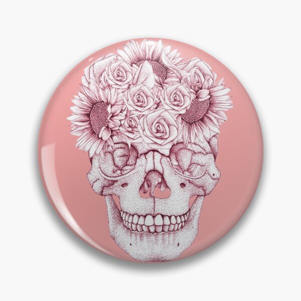 Item preview, Pink Floral Skull covered in Sunflowers and Roses designed and sold by Flower Magic .