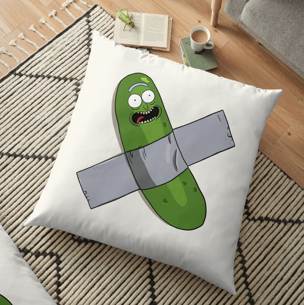 Pickle Rick Modern Art Happy Version - Rick and Morty Fan Art Floor Pillow