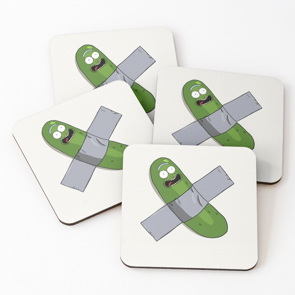 Pickle Rick Modern Art Happy Version - Rick and Morty Fan Art Coasters (Set of 4)