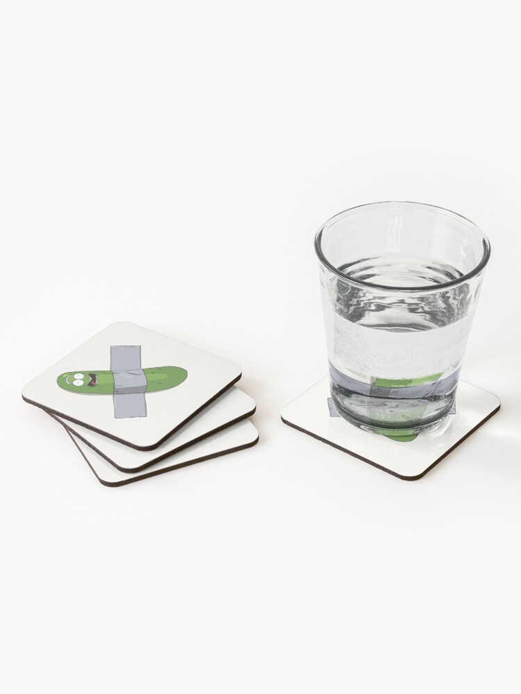 Alternate view of Pickle Rick Modern Art Happy Version - Rick and Morty Fan Art Coasters (Set of 4)