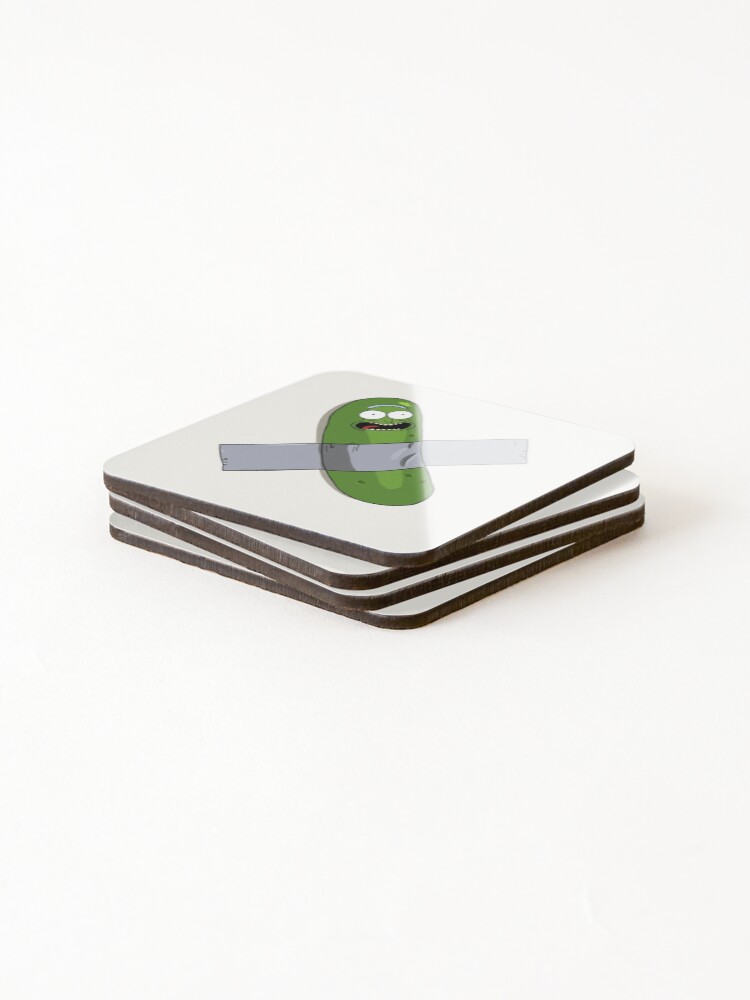 Alternate view of Pickle Rick Modern Art Happy Version - Rick and Morty Fan Art Coasters (Set of 4)