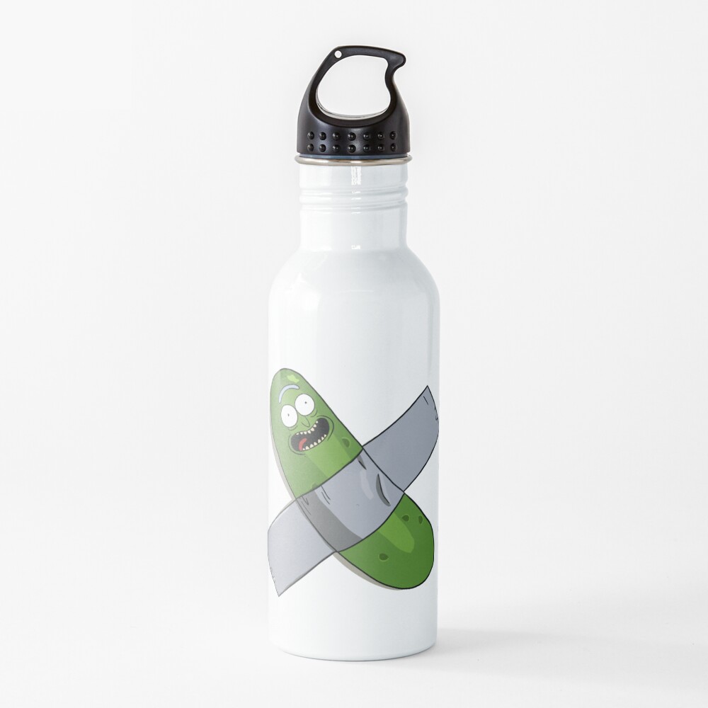 Pickle Rick Modern Art Happy Version - Rick and Morty Fan Art Water Bottle