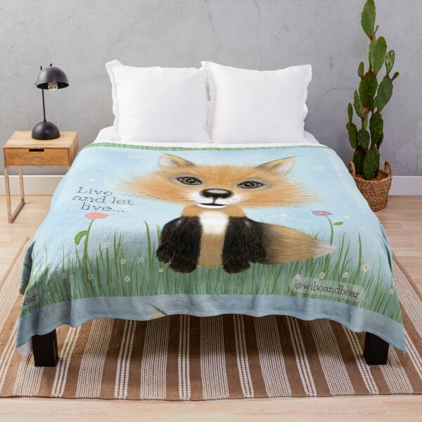 Item preview, LIVE AND LET LIVE FOX ANIMAL RIGHTS VEGAN designed and sold by wiboandbear.