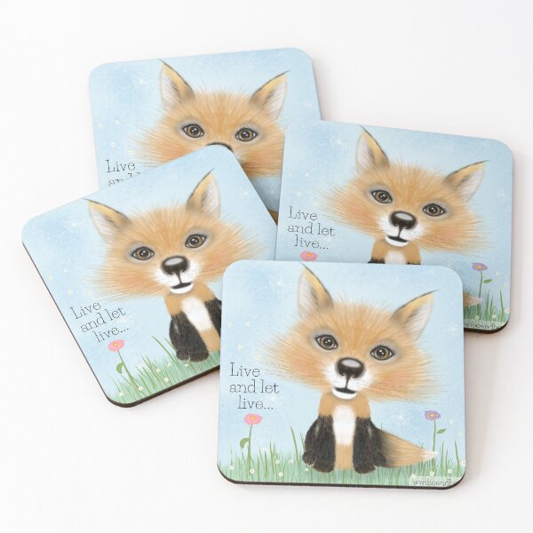 Item preview, LIVE AND LET LIVE FOX ANIMAL RIGHTS VEGAN designed and sold by wiboandbear.