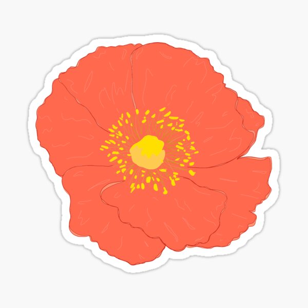 Simple Poppy Stickers Redbubble