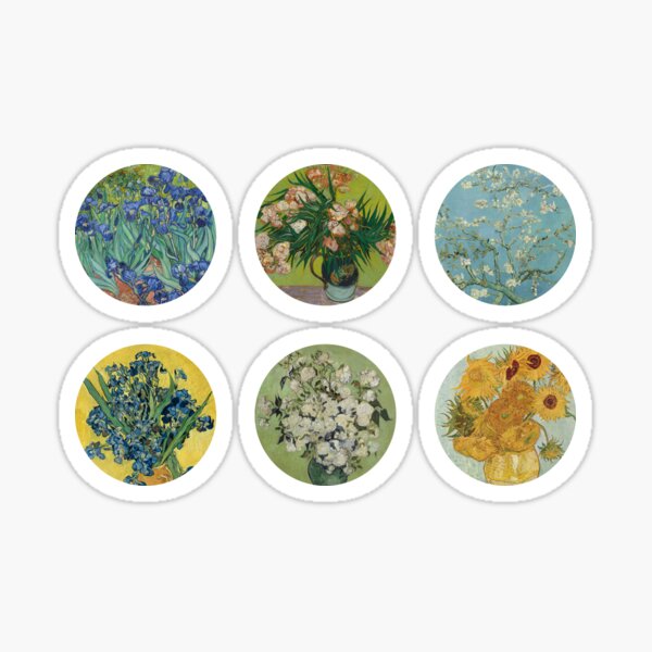 Item preview, Vincent Van Gogh Set Flowers Sticker Pack designed and sold by reapolo.