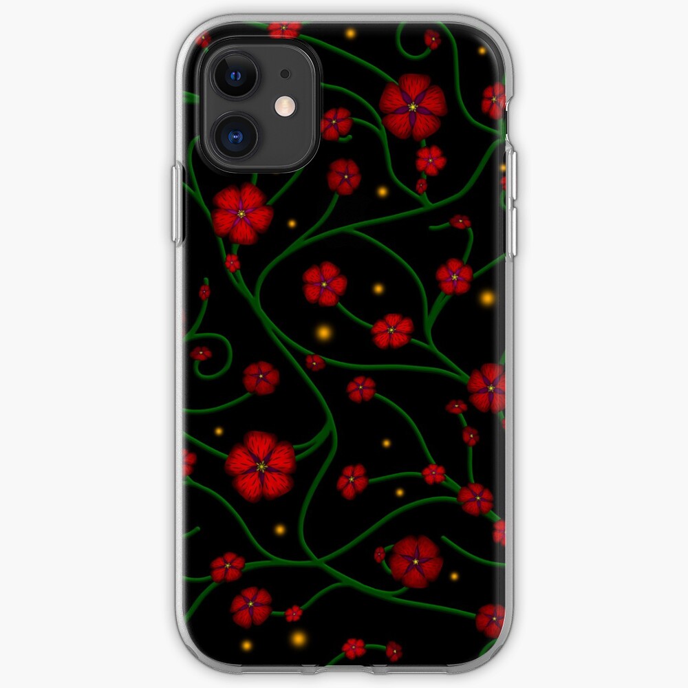 Ruby Flowers, Emerald Vines iPhone Case & Cover