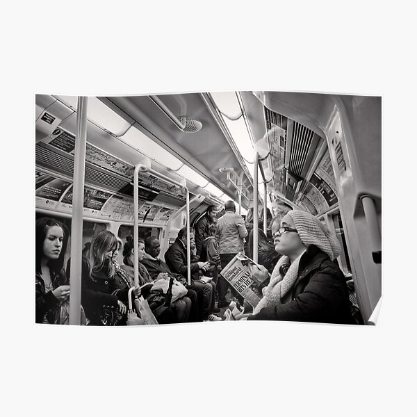 Riding the Tube - London - Britain Poster