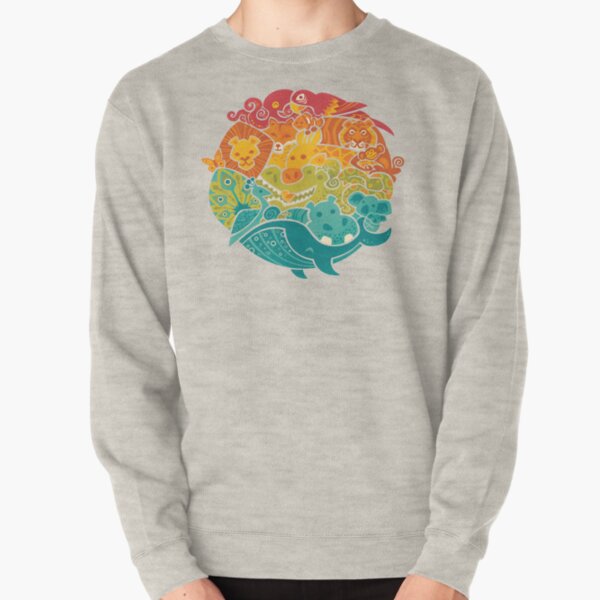 Animal Rainbow - cream Pullover Sweatshirt