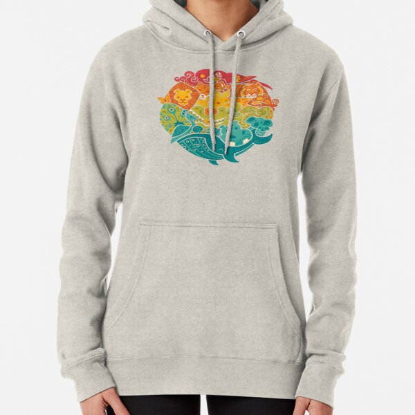 Animal Rainbow - cream Pullover Hoodie