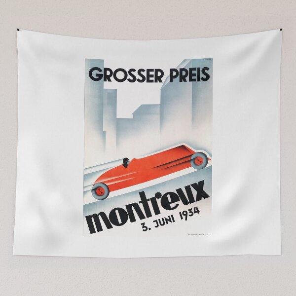 Item preview, 1934 SWITZERLAND Montreux Grand Prix Racing Poster designed and sold by retrographics.