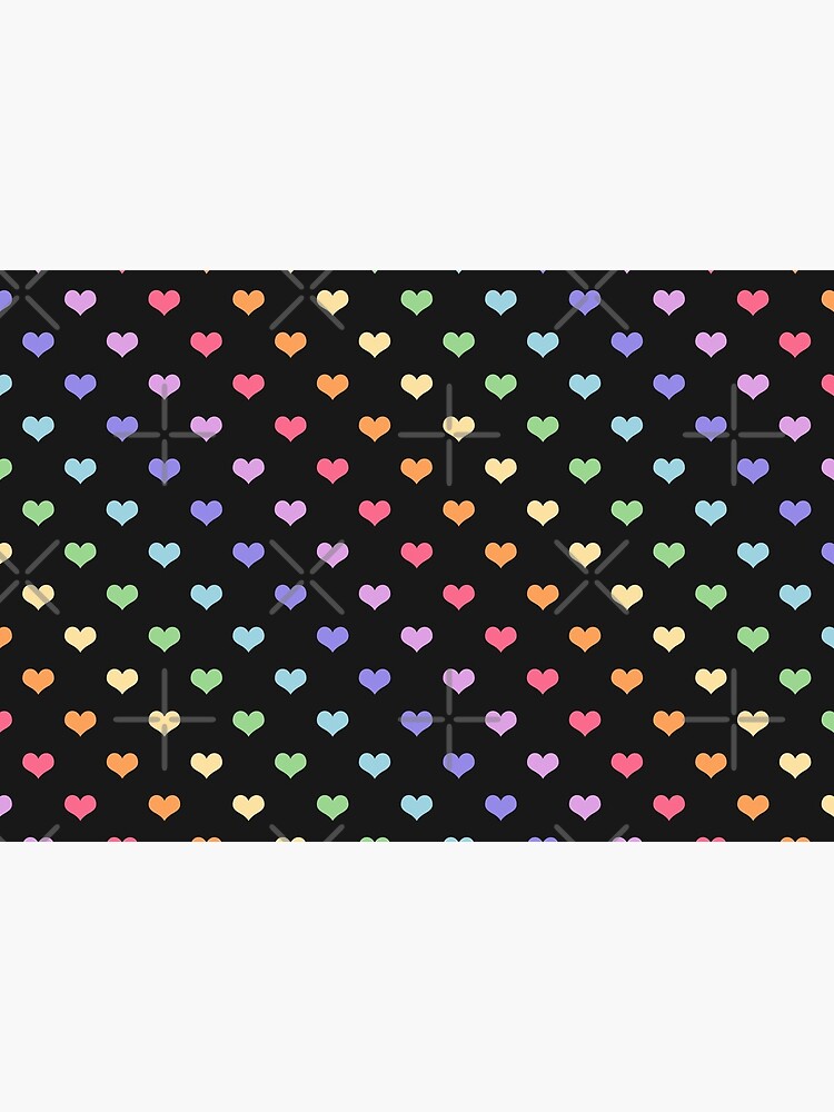 Kawaii Black Rainbow Hearts by sugarhai