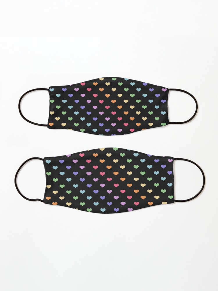 Alternate view of Kawaii Black Rainbow Hearts Mask
