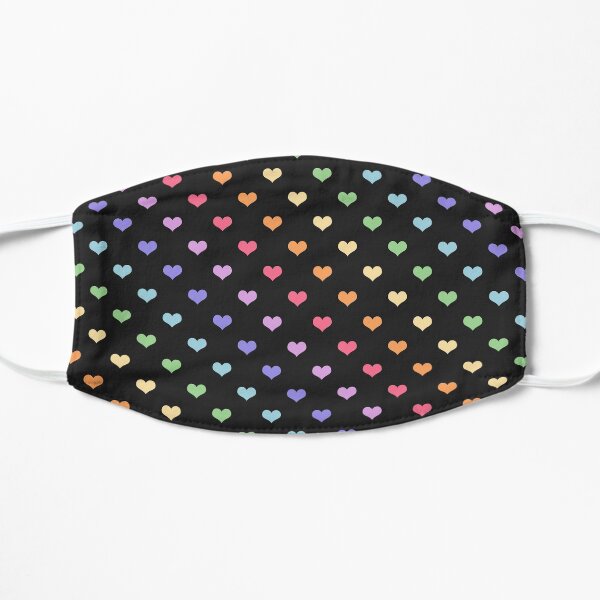 Kawaii Black Rainbow Hearts Mask