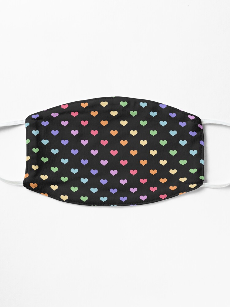 Alternate view of Kawaii Black Rainbow Hearts Mask