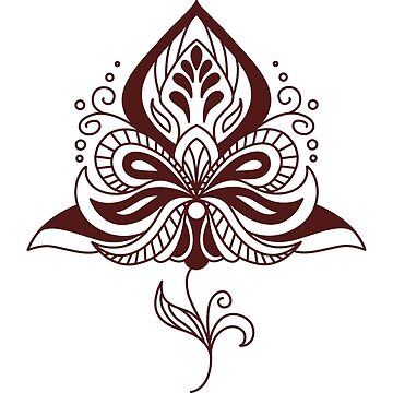 Artwork thumbnail, Henna Colourful Flower Pattern Brown by SBernadette