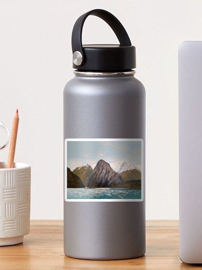 Thumbnail 1 of 3, Sticker, Lion Peak Milford Sound designed and sold by fionagurnsey.