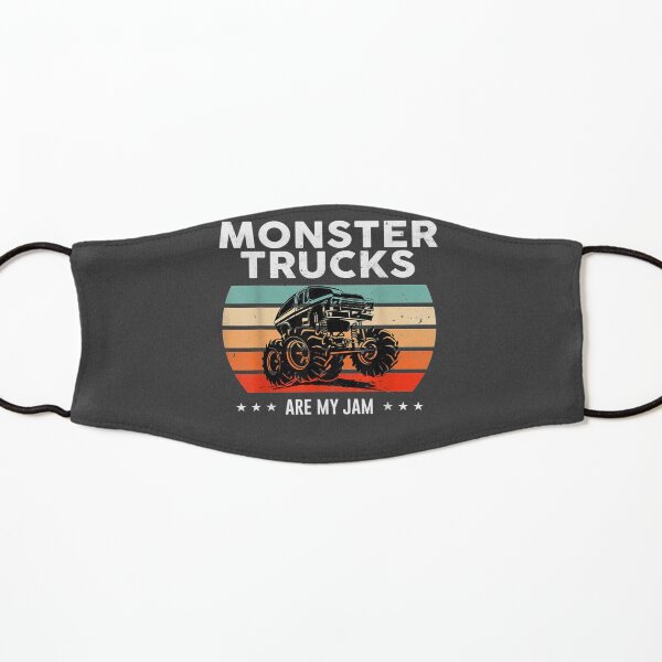 Vintage Monster Truck Are My Jam Retro Sunset Cool Engines Kids Mask