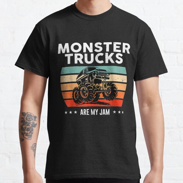 Vintage Monster Truck Are My Jam Retro Sunset Cool Engines Classic T-Shirt