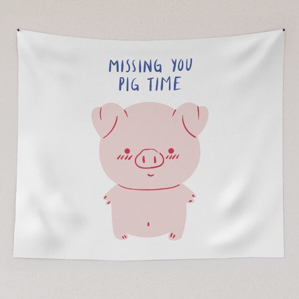 Item preview, Missing You Pig Time - Witty Valentines Love Quotes designed and sold by ItsNikkiArts.