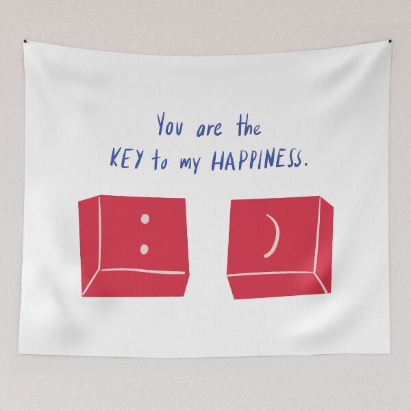 Item preview, You Are The Key To My Happiness - Witty Valentines Love Quotes designed and sold by ItsNikkiArts.