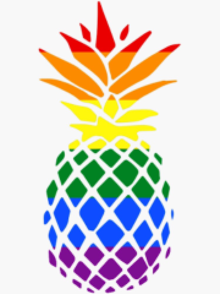 "Gay Pride Rainbow Pineapple Summer T Shirt" Sticker by LucasSinclair12