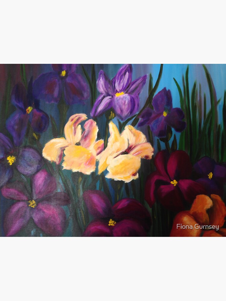 Thumbnail 3 of 3, Sticker, Iris Garden designed and sold by fionagurnsey.