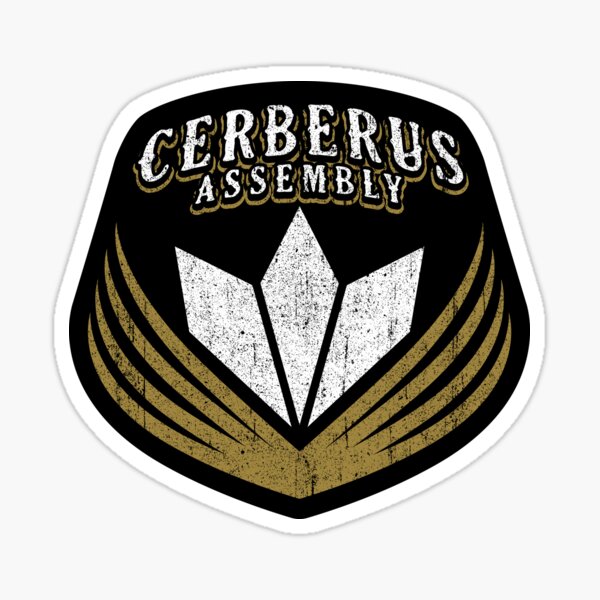 "Cerberus Assembly" Sticker by huckblade Redbubble