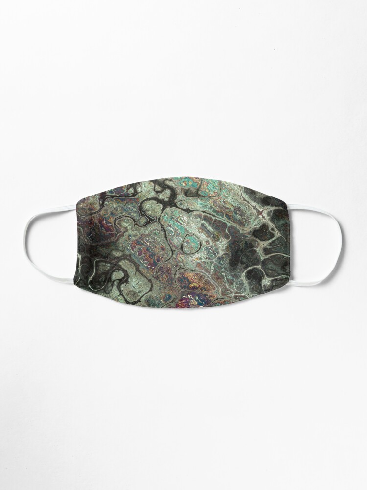 Alternate view of Dragon's Breath Black Greens Abstract Texture Pattern Mask