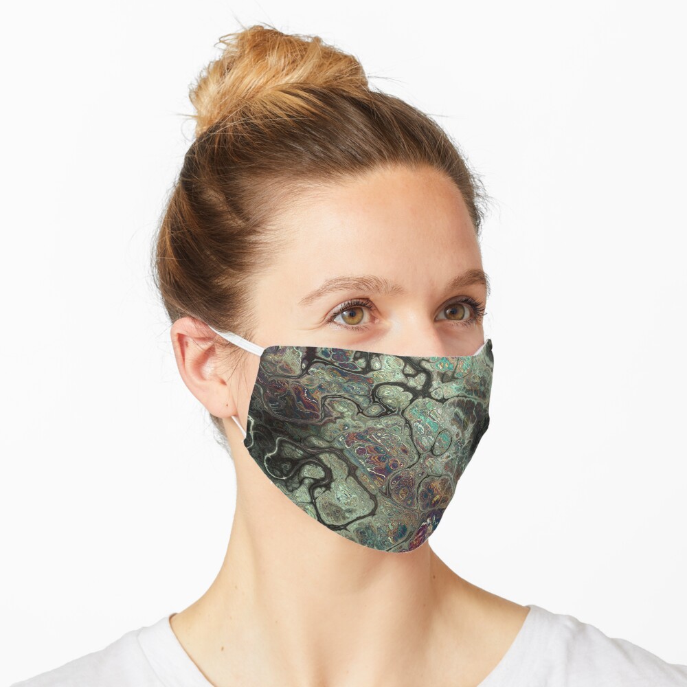 Dragon's Breath Black Greens Abstract Texture Pattern Mask