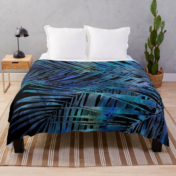 Item preview, Midnight Blue Palm Leaves Mixed Media Art designed and sold by Sunnytime.