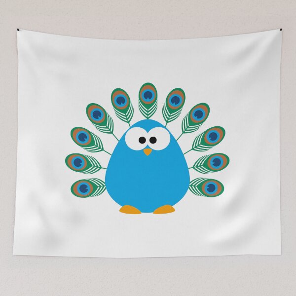 Item preview, Cute bird with peacock feathers designed and sold by ClumsyCat.