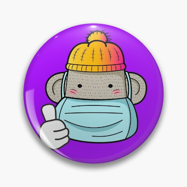 Item preview, Sock monkey wears a mask - Wear a mask to protect others and your community designed and sold by onimonk33.