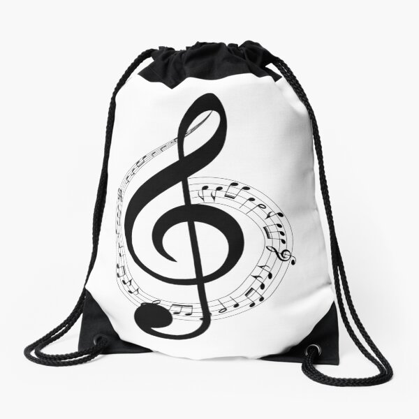 Music Notes Drawstring Bag