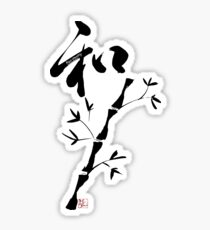 Japanese Kanji for "Harmony" and bamboo Sticker