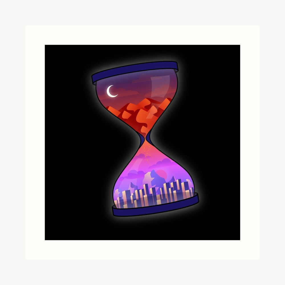 Desert To City Hourglass Dusk To Dawn Art Board Print By Ranipuri Redbubble