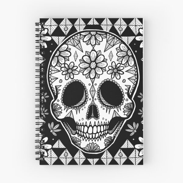 Item preview, Flower Crown Sugar Skull (Black & White) designed and sold by Stack.