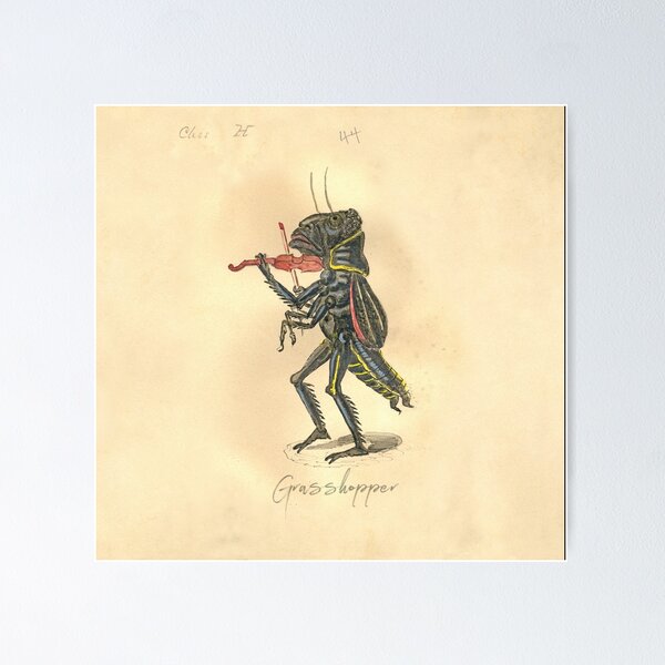 Item preview, Grasshopper playing a fiddle by Charles Briton 1873 designed and sold by ebrawne.