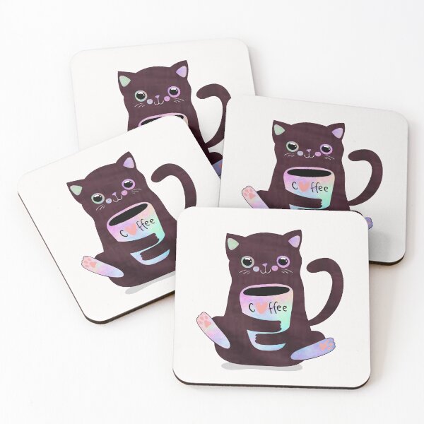 Item preview,  Kawaii  cat with coffee cup. T-shirt designed and sold by hmadan.
