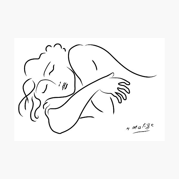  Henri Matisse - Sleeping Nude Woman - Matisse Drawing Photographic Print