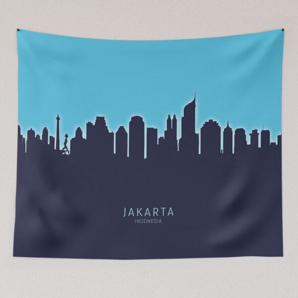 Item preview, Jakarta Skyline Indonesia designed and sold by ArtPrints.