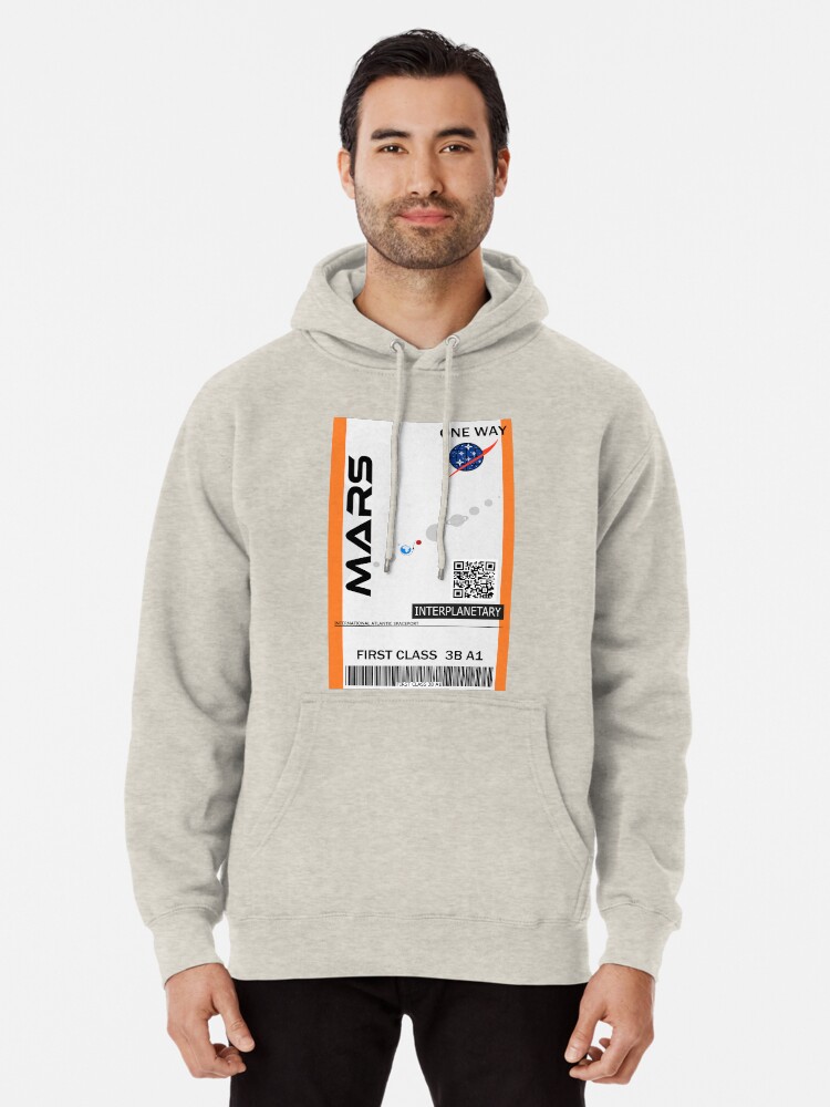 ticket print pocket cotton jersey hoodie