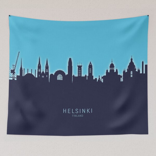 Artikelvorschau, Helsinki Finland Skyline entworfen und verkauft von ArtPrints.