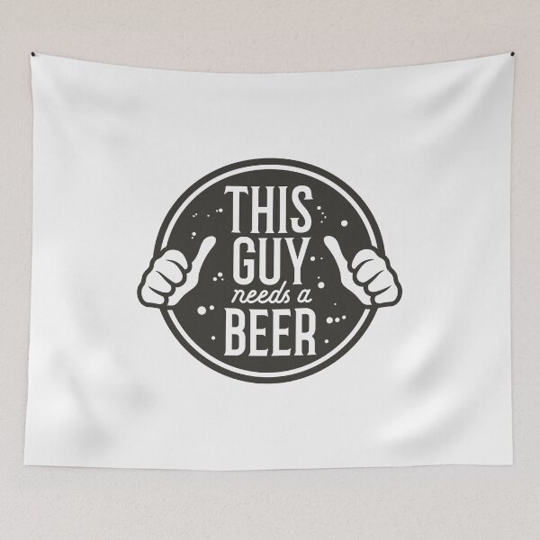 Item preview, THIS GUY NEEDS A BEER FUNNY BEER DESIGN designed and sold by Picspot.