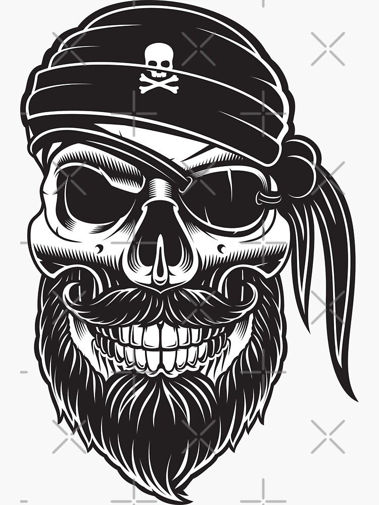 Skull Crossbones Pirate - Decal Sticker - Multiple Color & Sizes