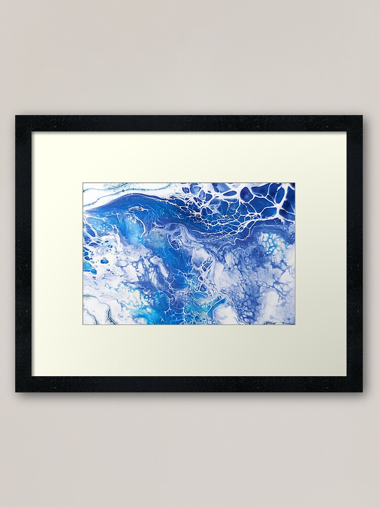 Blue Ocean Waves Marble Paint Texture Framed Art Print for Sale by  SoccaTamam