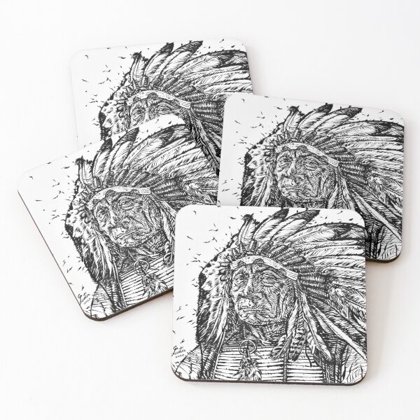 Item preview, RED CLOUD ink portrait.1 designed and sold by lautir.