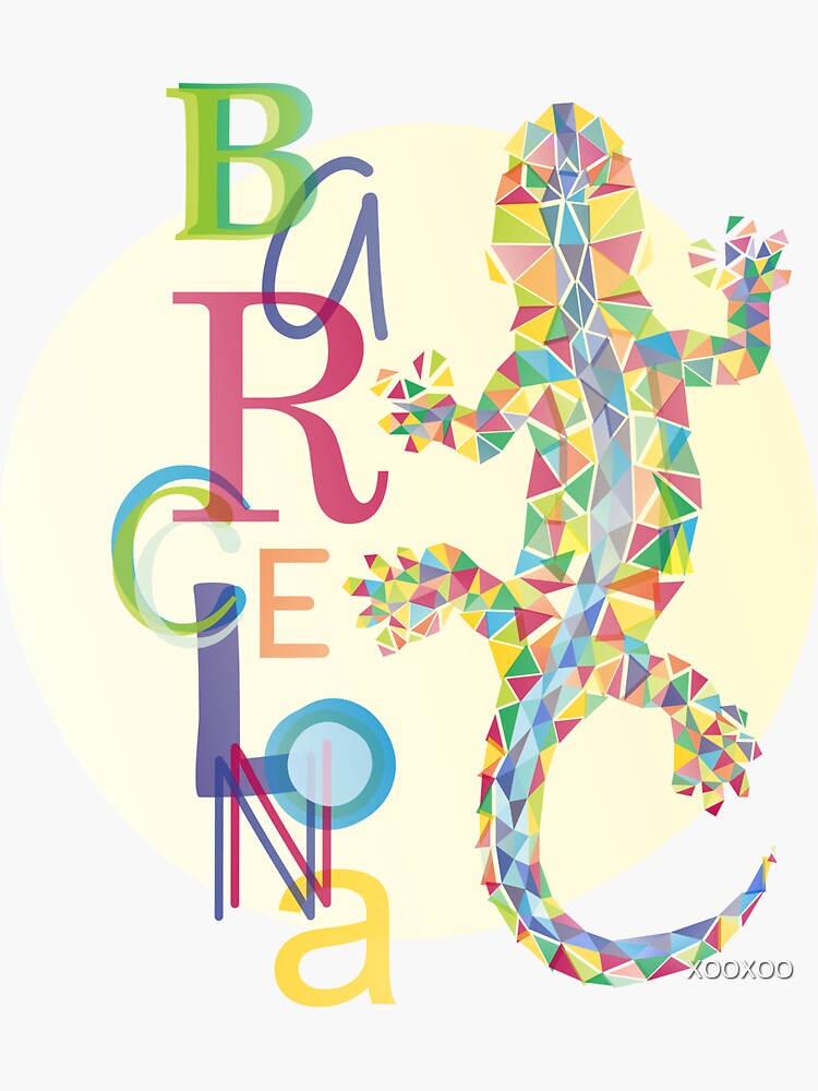 Thumbnail 3 of 3, Sticker, Fashion Barcelona City Lizard designed and sold by XOOXOO.