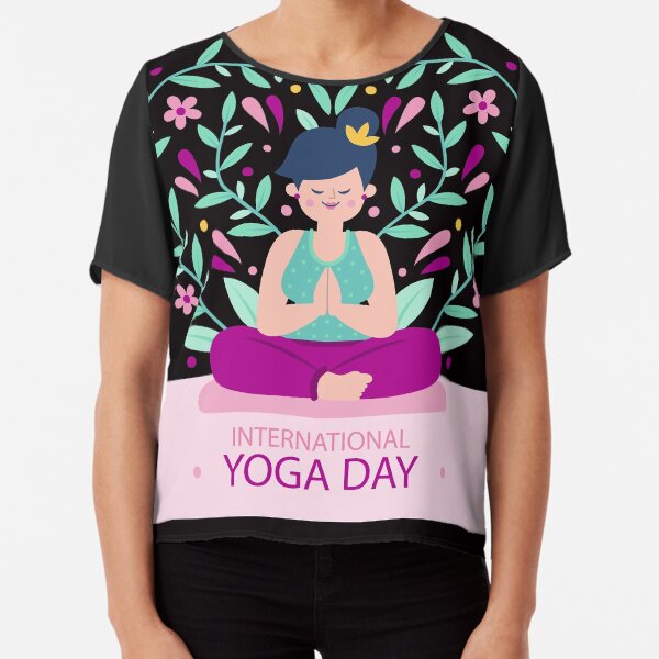 International Yoga Day Chiffon Top